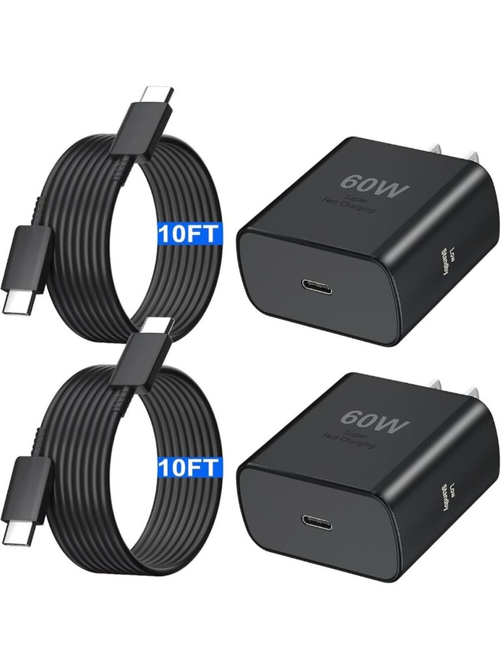 60W USB C Fast Charger, Super Quick Type C Charging for Samsung & More Devices